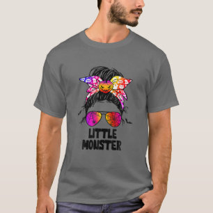 Little Monster For Girls Halloween Kid Youth Messy T-Shirt