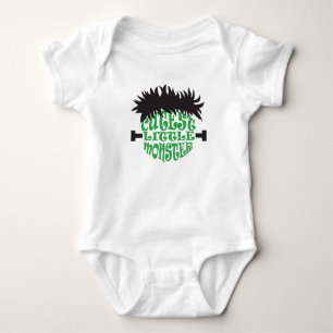 Little Monster Frankenstein Halloween Green Black Baby Bodysuit