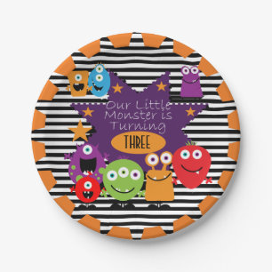 Little Monster Happy Birthday Paper Plates