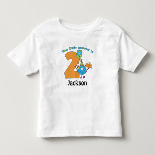 Little Monster Kids 2nd Birthday Personalised Toddler T-Shirt