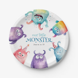 Little Monster Kids Birthday Party Paper Plate