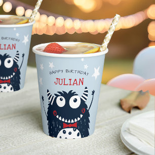 Little Monster Personalised Kids Birthday Party Paper Cups