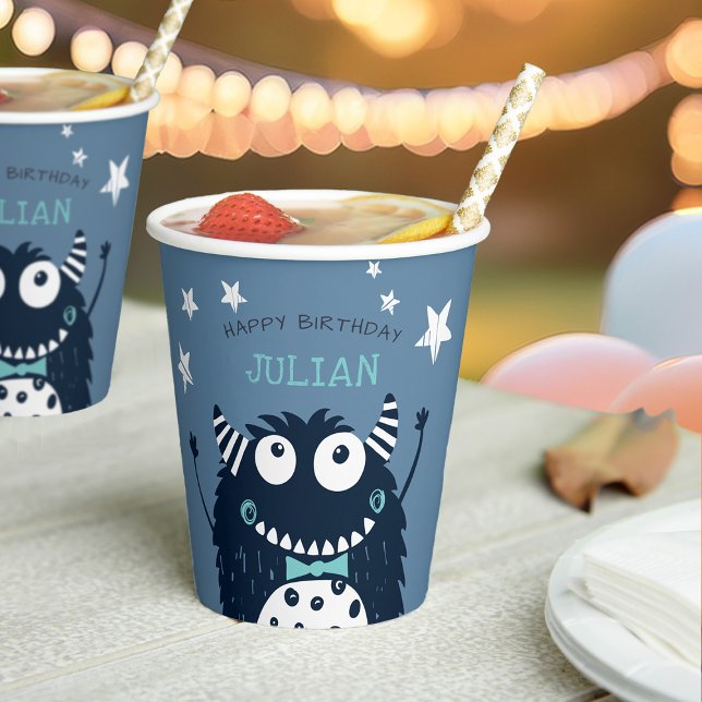 Little Monster Personalised Kids Birthday Party Paper Cups (Creator Uploaded)