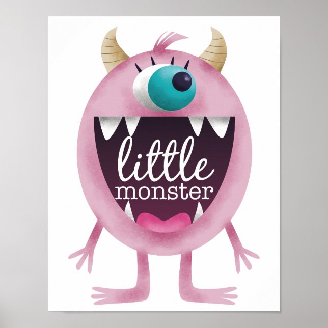 Little Monster Pink Girls Room Poster (Front)