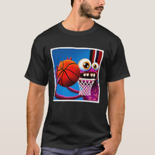 Little Monster Playing Basketball T-Shirt