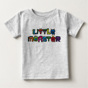 Little Monster -Text Doodles (Bright) Baby T-Shirt