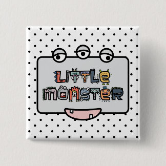Little Monster -Text Doodles & Face (Pastel) 15 Cm Square Badge