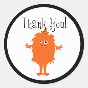 Little Monster Thank You Classic Round Sticker