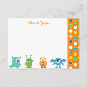 Little Monster Thank You Note Cards