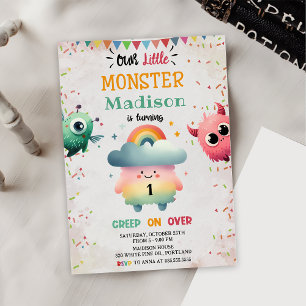 Little Monster Themed 1st Birthday Party  Invitation