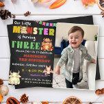 Little Monster Themed 3rd Birthday Party Photo Invitation<br><div class="desc">Little Monster Themed 3rd Birthday Party Photo Invitation</div>