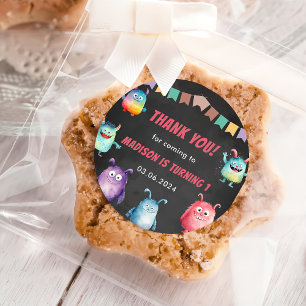 Little Monster Themed Birthday Party Classic Round Sticker
