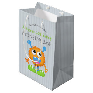 Little Monster themed Birthday Party Guest Favour Medium Gift Bag