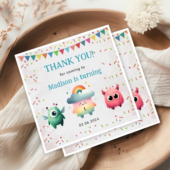 Little Monster Themed Birthday Party  Napkin (Creator Uploaded)