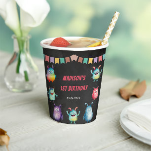 Little Monster Themed Birthday Party Paper Cups