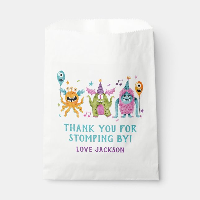 Little Monsters Birthday Party  Favour Bags (Front)