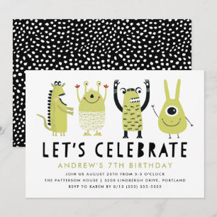 Little Monsters Birthday Party Invitation