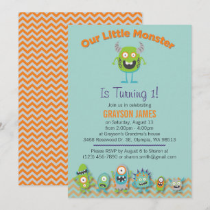 Little Monsters Birthday Party Invitation