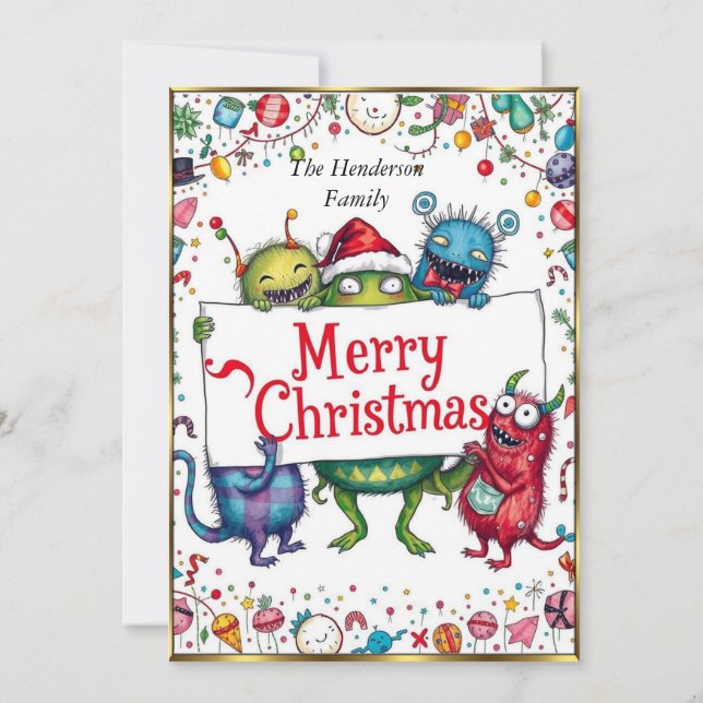 Little Monsters Christmas very nice party  Invitation (Back)