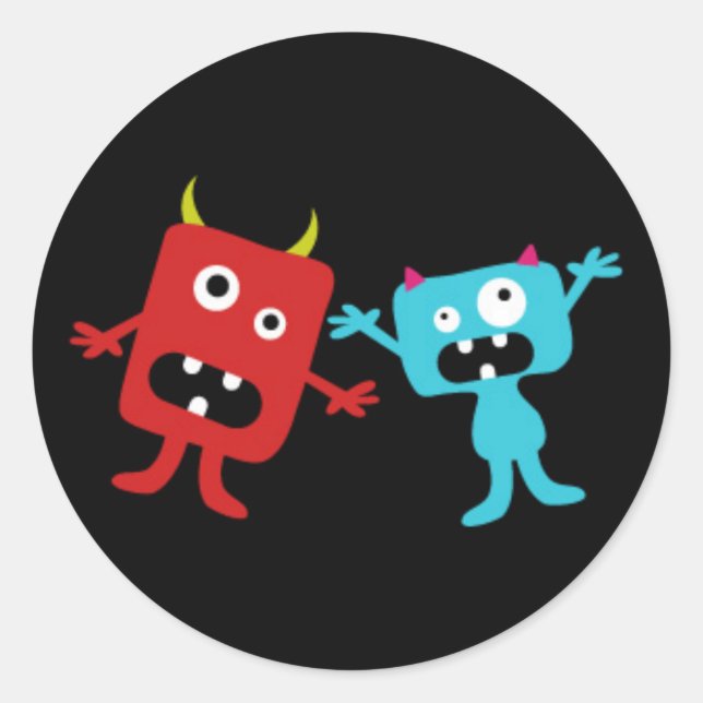 Little Monsters Classic Round Sticker (Front)