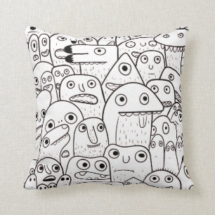 Little Monsters Doodles  Cushion
