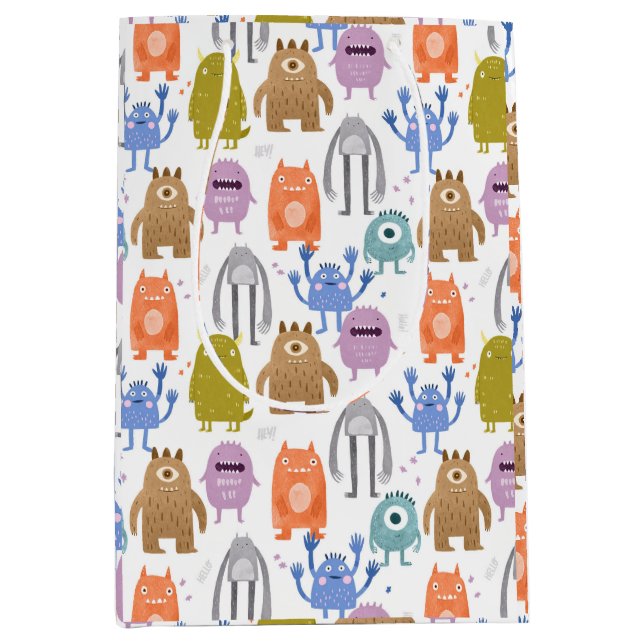 Little monsters kids nursery medium gift bag (Front)