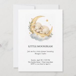 Little Moonbeam Lamb Baby Shower Invitation