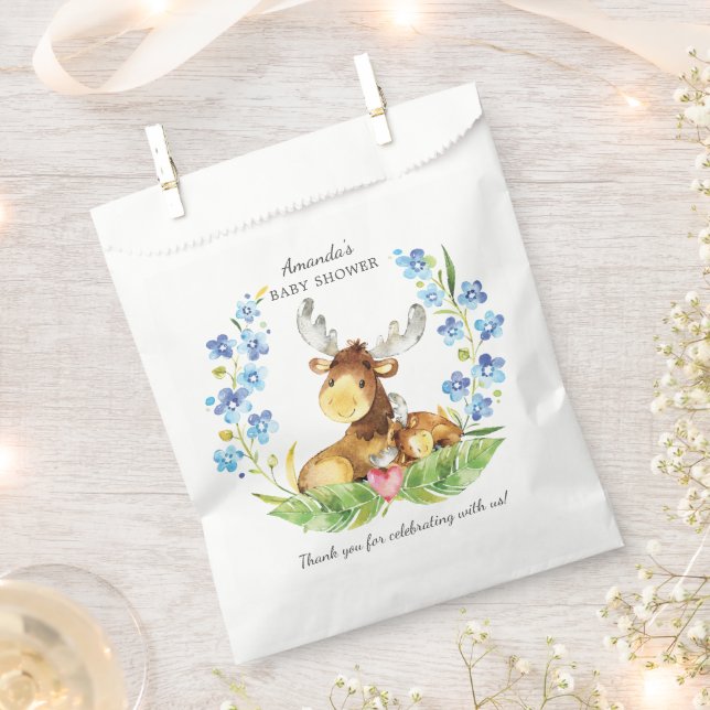 Little Moose Baby Shower Favour Bags (Clipped)