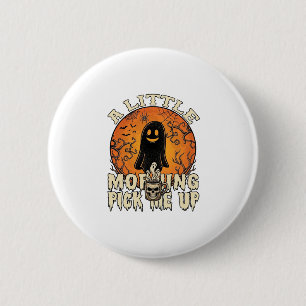 Little Morning Pick Me Up Halloween Ghost Skull Mu 6 Cm Round Badge