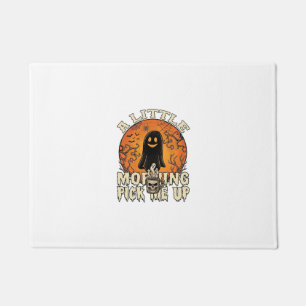 Little Morning Pick Me Up Halloween Ghost Skull Mu Doormat