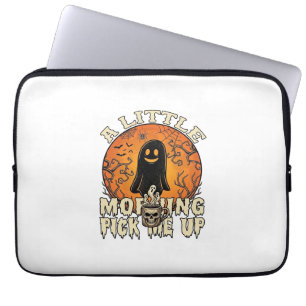 Little Morning Pick Me Up Halloween Ghost Skull Mu Laptop Sleeve