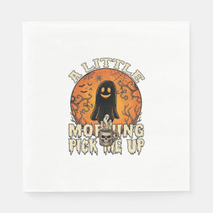Little Morning Pick Me Up Halloween Ghost Skull Mu Napkin