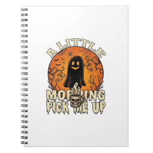 Little Morning Pick Me Up Halloween Ghost Skull Mu Notebook