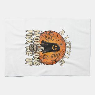 Little Morning Pick Me Up Halloween Ghost Skull Mu Tea Towel