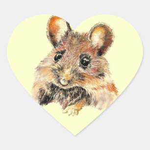 Little Mouse Animal Heart Sticker