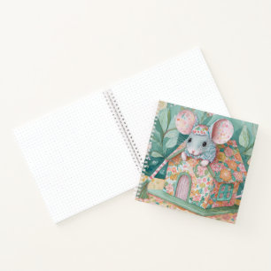 Little mouse at house bullet journal notebook