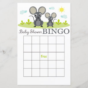 Little Mouse baby shower bingo card