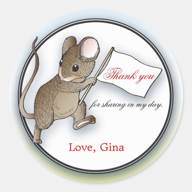 Little Mouse | Baby Shower Favour Sticker (Front)