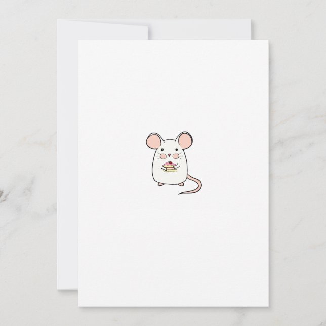 Little mouse, cute mouse theme design invitation (Front)
