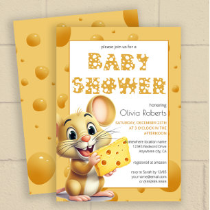 Little mouse in cheese Baby Shower Invitation
