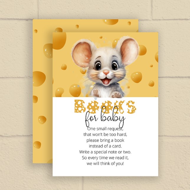 Little mouse in cheese books for baby ticket enclosure card (Creator Uploaded)
