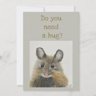 Little Mouse Note Card - Do you need a hug?