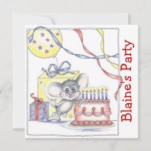 Little Mouse Party Time Invitation