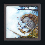 Little mouse sleeping in the snow gift box<br><div class="desc">Little mouse in the snow Photo by Sandy Closs. Mouse,  mice,  pet ,  wildlife ,  "winter animal", animals,  winter,  "Christmas mouse""Christmas mice""mouse lover""mice lover""mice lovers"</div>