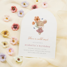 Little Mouse Wild One Boho Wildflower 1st Birthday