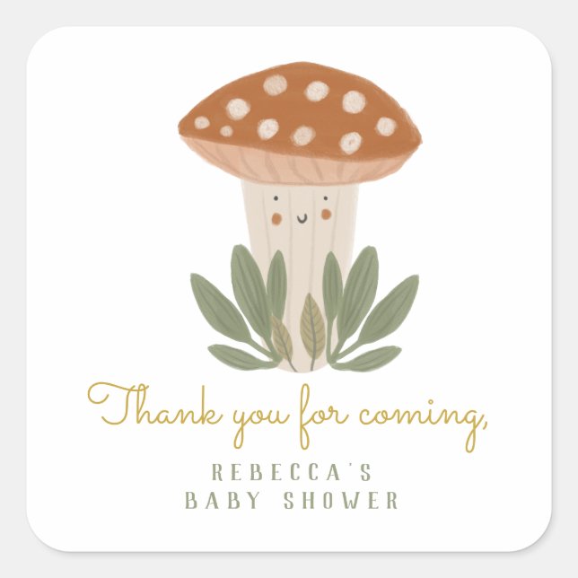 Little mushroom Birthday  Gift Tags (Front)