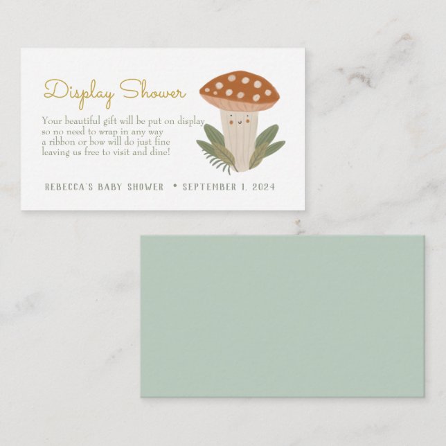 Little mushroom Display Shower Enclosure Card (Front/Back)