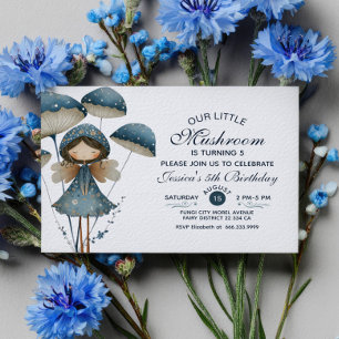 Little Mushroom Fairy Elegant Kids Birthday Party  Invitation