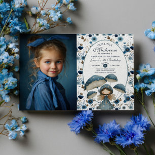 Little Mushroom Fairy Watercolor Kids' Birthday Invitation