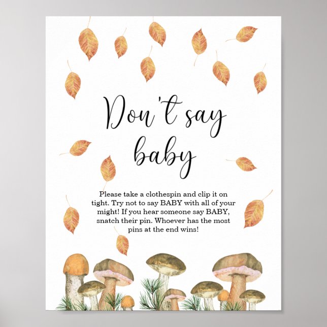 Little mushroom flora - Don't say baby  Poster (Front)